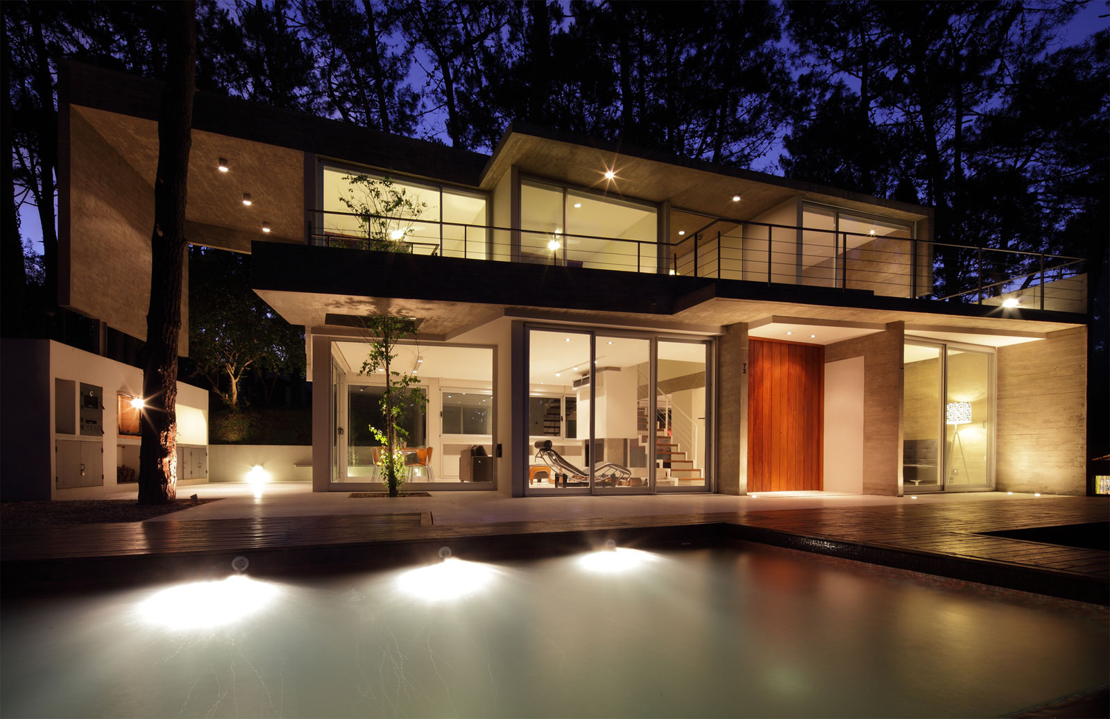 backyard-small-summer-house-lighting-ideas-with-glass-sliding-door